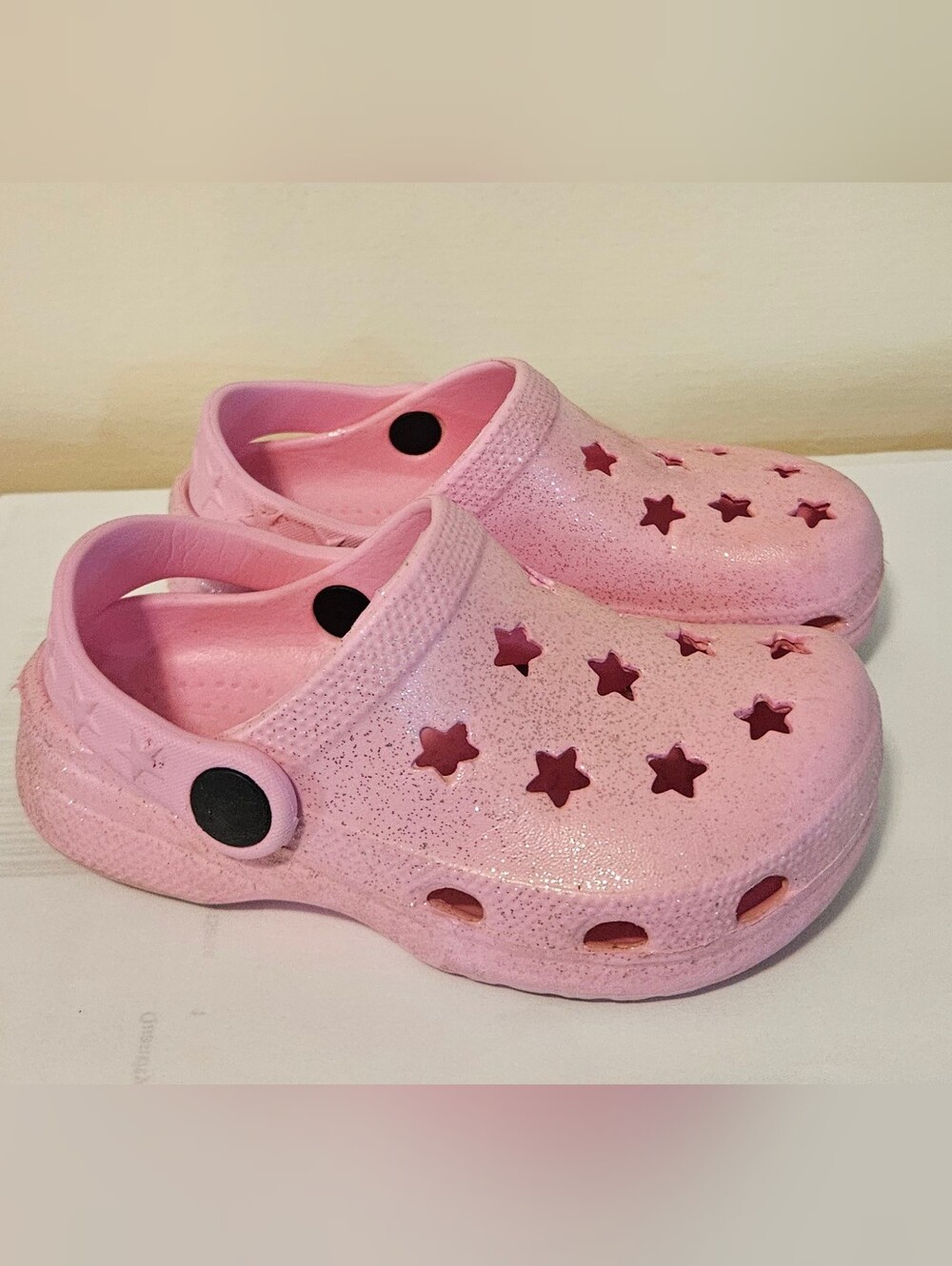 Kids Pink Star Vent Clog Shoes